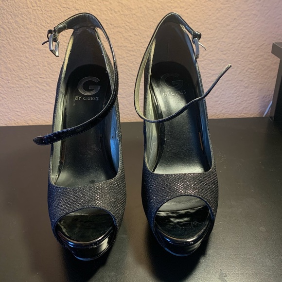 G by Guess Open Toe Black Heels - Picture 3 of 6